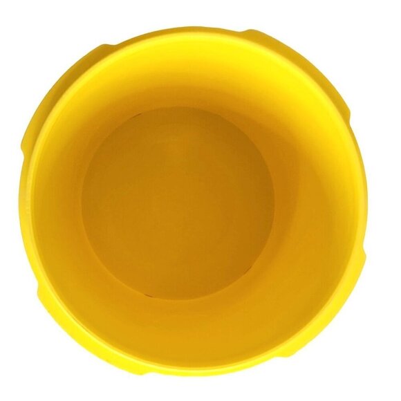 Vintage Tupperware Yellow Canister No Lid Floral Design Made In USA 6" tall 4.5" - Picture 2 of 10